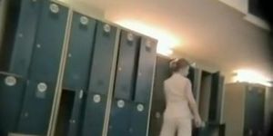 Locker room women pay no attention on spy cam shooting them