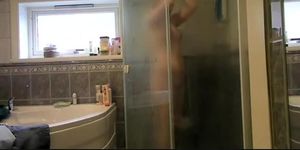 Small tits teen taking shower