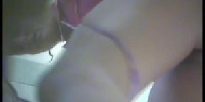 Spy cam in changing room shoots girl in cute panty