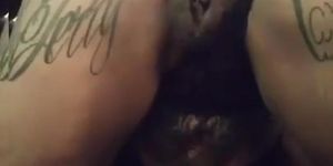 Tattooed gal takes bbc in the ass (Black Stallion)
