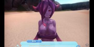 Monster Girl Island [Monthly Hentai game] Ep.14 hornet monster girl trapped by a lesbian purple slime girl