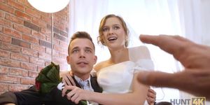 HUNT4K. After wedding poor groom sells partners pussy to rich stranger
