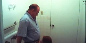 SCANDALOUSGFS - Bathroom slut sucks dick in restroom