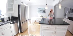 NANNYSPY Hot blonde webcam girl fucks her employer (Logan Pierce, Elsa Jean)