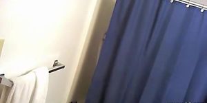 I caught my cute guest on hidden spy cam in the shower