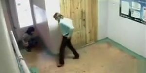 Russian amateur girls pee in public and soak the floor