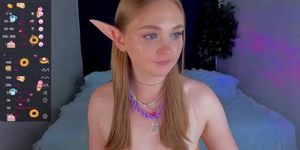 Sexy little elf presents her charms