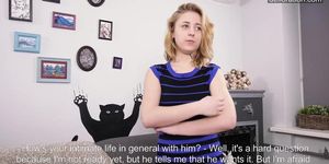 Blonde dressed teen Klava Görbefog virgin masturbating