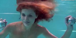 Swimming pool seductive teen girl Nikita Vodorezova