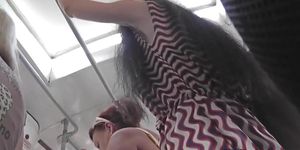 G-string and flabby ass of a lassie in upskirt mov