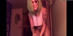 Sexy goth girl twerks and dances