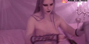 Jerk Off With Nadine Cays The German Gothic Teen & Her Natural Monster Boobs