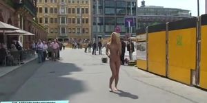 Blonde Girl Celine Naked On Public Streets