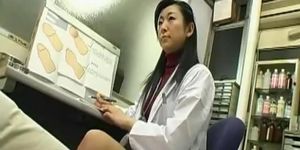 Subtitled CFNM Japanese milf doctor penis inspection