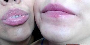 Young brace lesbians tounge kissing