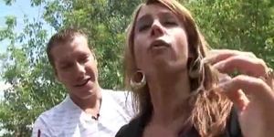 Sexy Milf with big natural soft boobs gets fucked outdoors