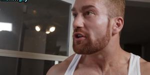 Beard gay smashed in anal hole in missionary by stud
