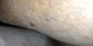 Black amateur couple closeup anal