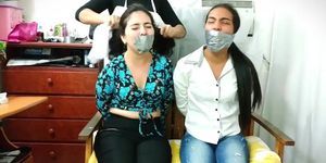 Self gags- "Gagged With Each Other’s Stinky Socks And Foot Worshipped By Step-Mom!"