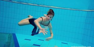 Russian cute girl Avenna is lonely in the pool