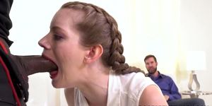 Nym Fleurette Does Anal With A Big Black Dick In Front Of Her Cuckold Husba