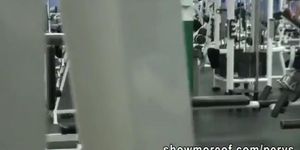 Curvaceous sweetie gets fucked by a lucky pervert after working out in the gym
