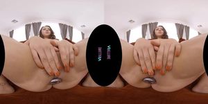 VRALLURE Busty brunette Nicole Sage stuffs her holes with sex toys in virtual reality