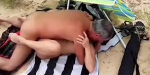 Stranger man makes sex with my girl Lisa on the beach