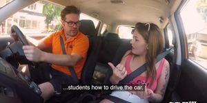 FAKEHUB - Bigbooty lady doggystyled in car by driving instructor
