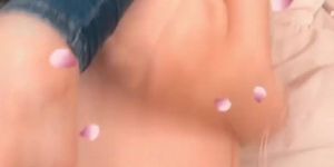 Cumshot on teens face in snapchat POV