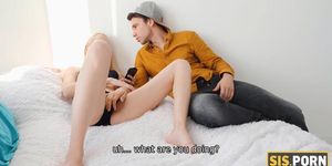 SIS.PORN. Arousing girl practices taboo techniques with devoted stepbro