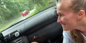 Quick blowjob on the road with stacy cruz