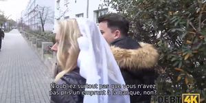 DEBT4k. Debt collector fucks the bride in white dress (Claudia Macc)