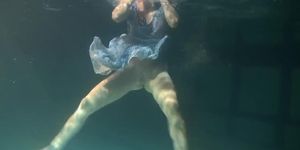 Retro underwater swimming pool action