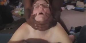 Black Dick Shooting Cum Inside While Husband Watches