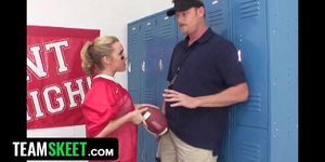 Perv Old Trainer Stretches And Pounds College Teen Girl Who Wants To Play In The Football Team