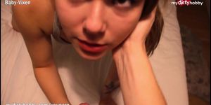 MyDirtyHobby - Horny teen with red lipstick gives a glorious blowjob POV