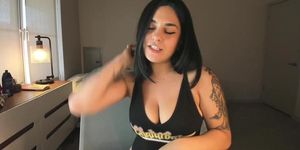 Small cute latina with big tits