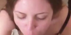Young wife swallows cum 60fps