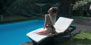 Swimming pool erotics with big boobs Anastasia