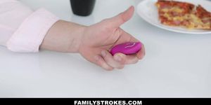 Family Strokes - Stepsister Gets April Fools Pranked With Vibrator (Lilly Hall)