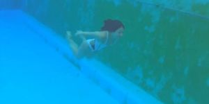 beautiful girl underwater