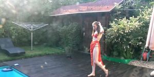 Skinny Russian Marfa Swims Nude In The Pool