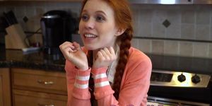 Redhead pigtail teen pussyfucked by big dick
