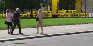 Hot public nudity with cute girl lucie