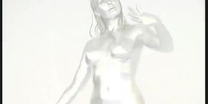 Silver Painted Big Boob Girl