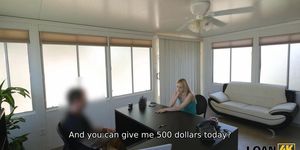LOAN4K. Blonde likes lenders idea to approve credit for pussy-nailing (Allie Ray)