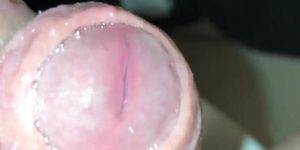 Jacking my fat wet uncut dick to foot mistress feet with cum