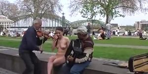 Crazy Tanja nude in public