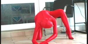 Cynthia in fullbody red catsuit
